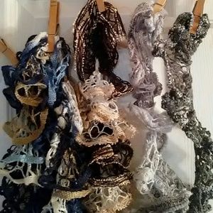 Crocheted ruffle scarves